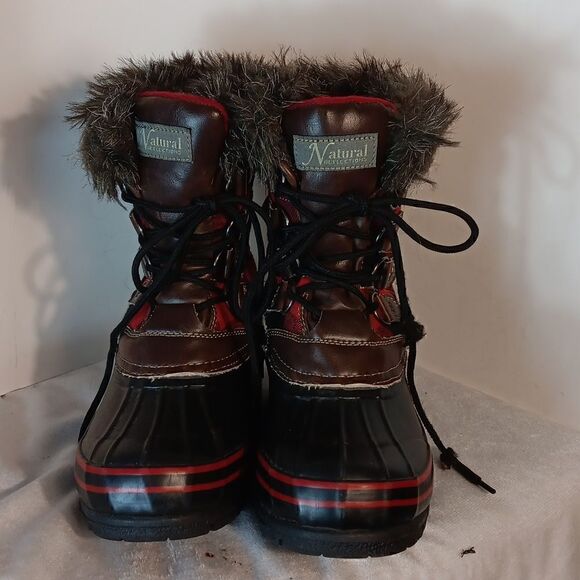 Natural Reflections Plaid Faux Fur Women's Winter Boots - Picture 2 of 6